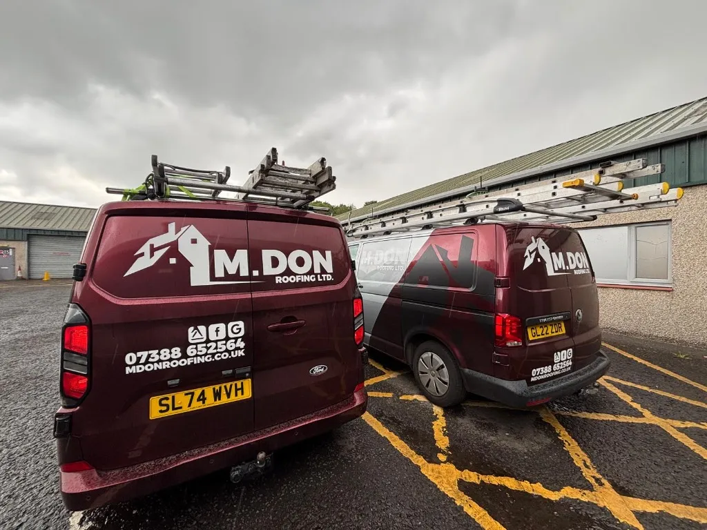 MDON Roofing dedicated fleet ready to serve Dundee, Perth and Stirling